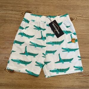 NWT Rock Your Kid David Jones White and Green Crocodile Print Shorts